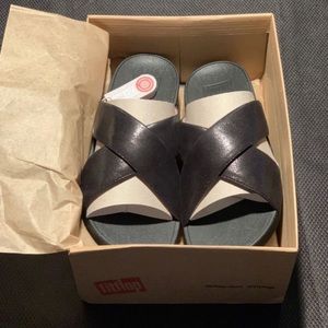 Lulu Cross Glitz Slide Sandal Shoes by fitflop